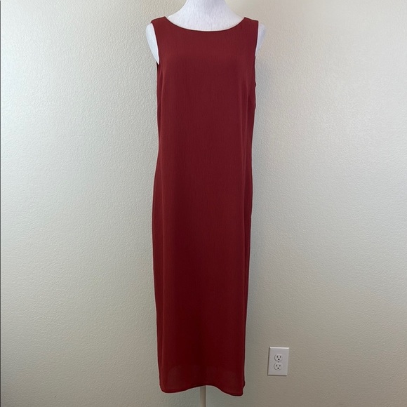 Address Maggy Textured Elegant Rust Orange Sleeveless Maxi Dress Size 8 - Picture 1 of 9